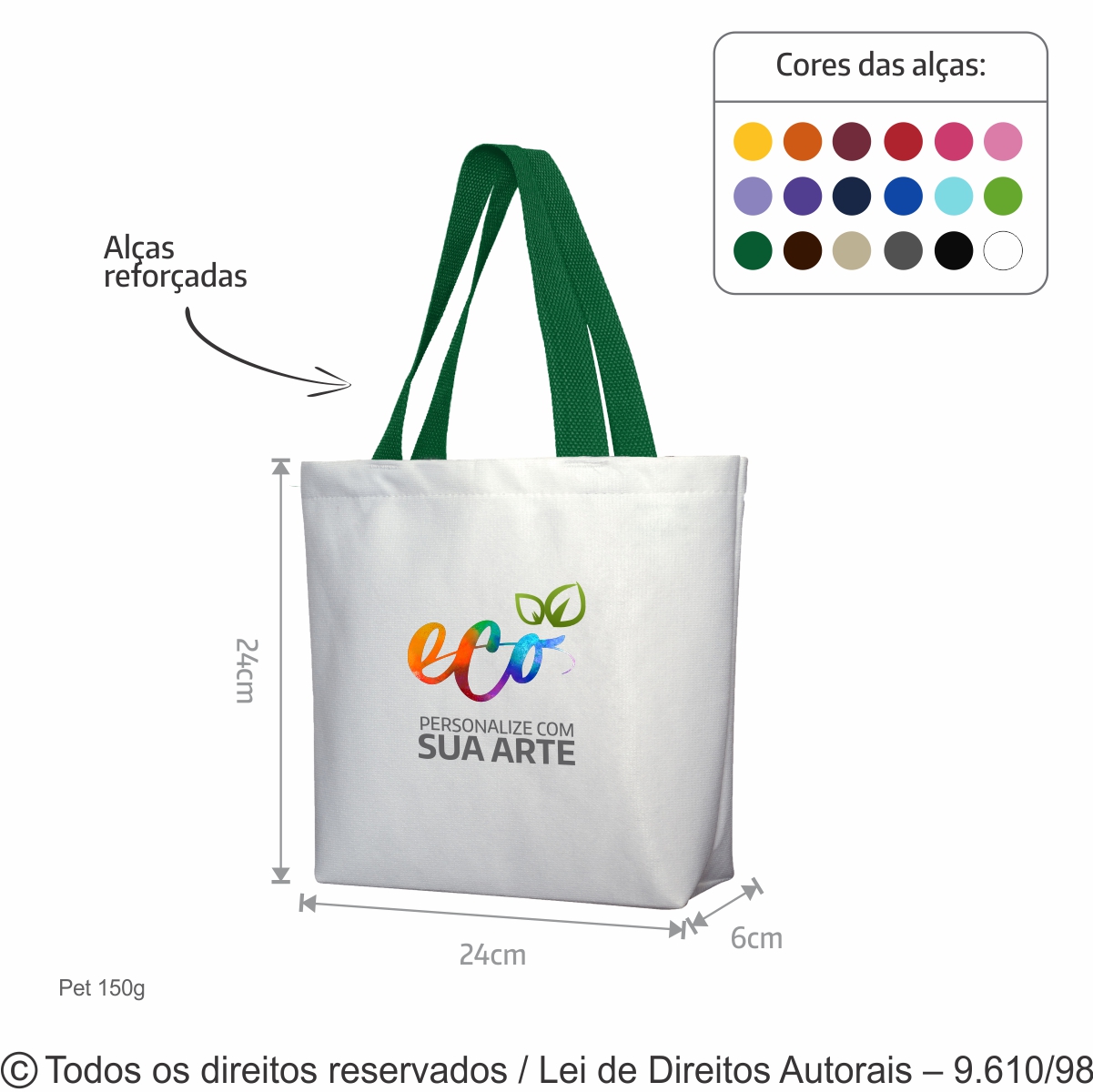 SACOLA DE PET 24X24X6CM 30PFC