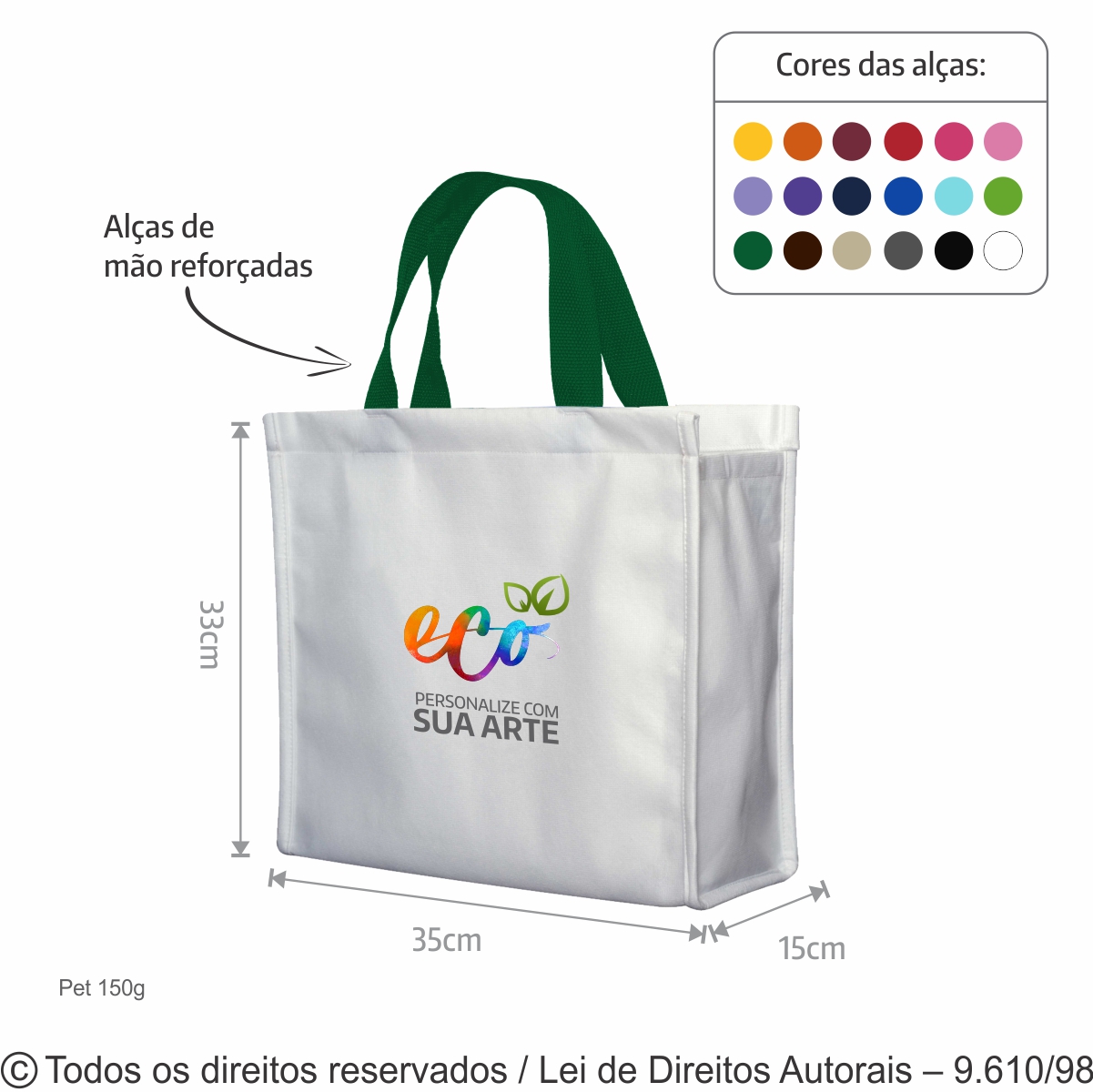 SACOLA DE PET 35X33X15CM 3PFC