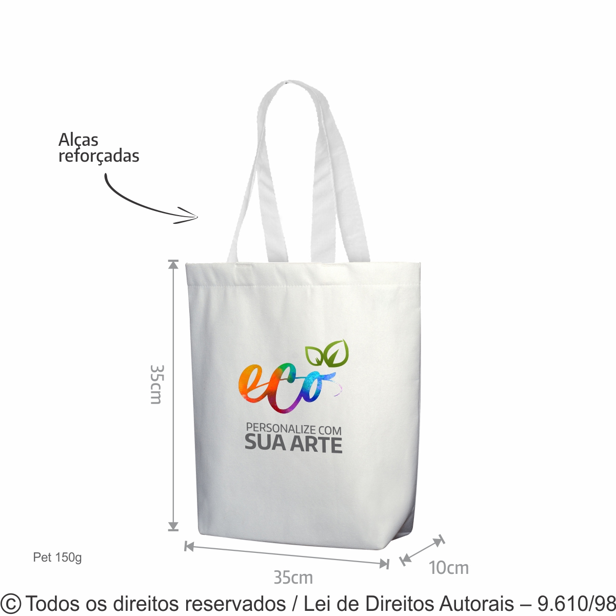 SACOLA DE PET 35X35X10CM 24P