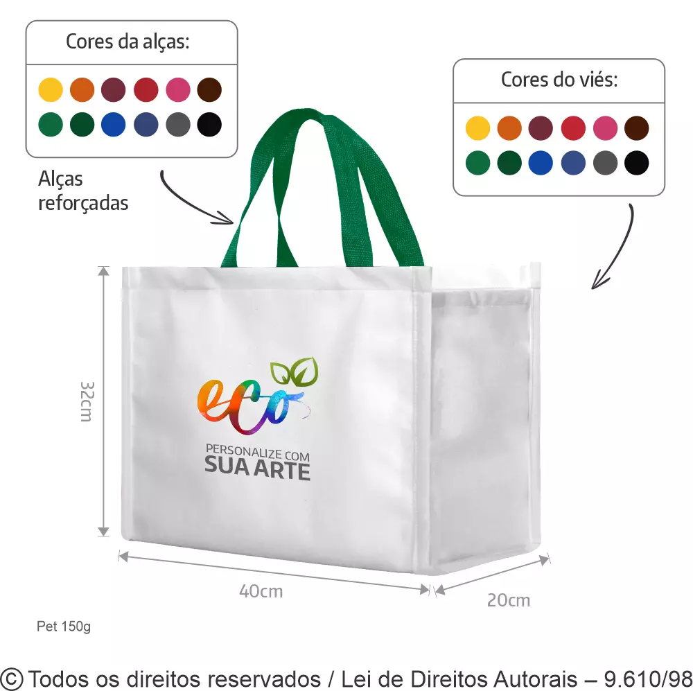 SACOLA  DE PET 40X32X20CM 12PFC