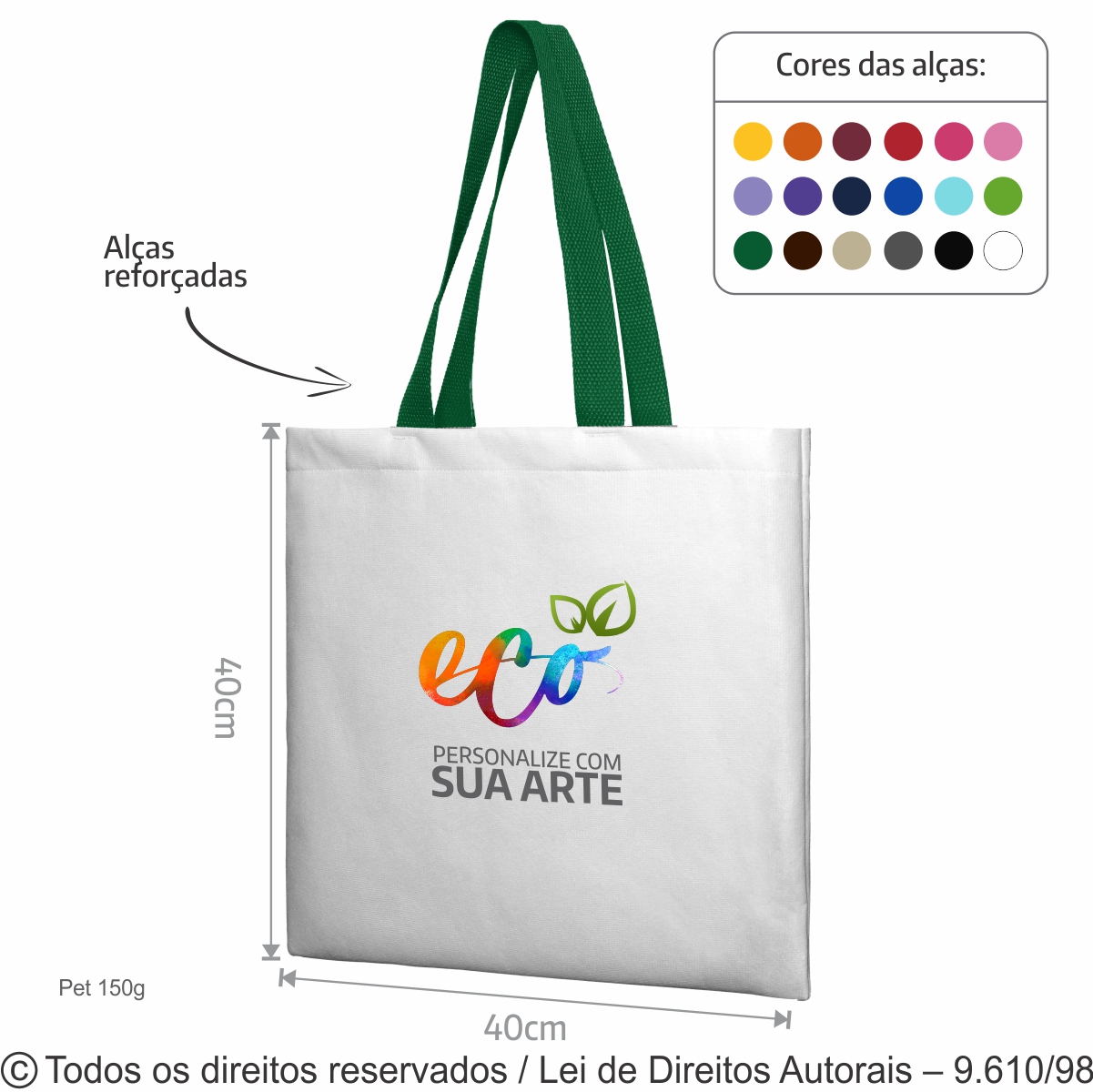 SACOLA DE PET 40X40CM 5PFC