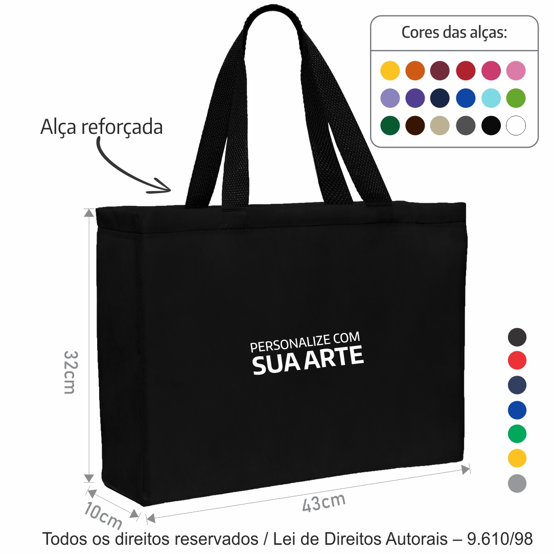 SACOLA DE TNT 60G 43X32X10CM 163T2