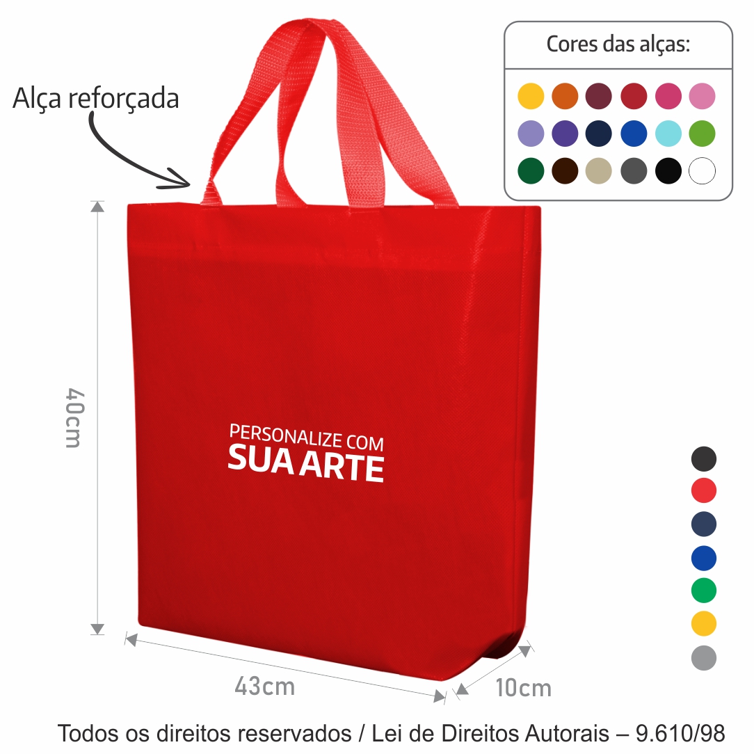 SACOLA DE TNT 60G 43X40X10CM 2T2
