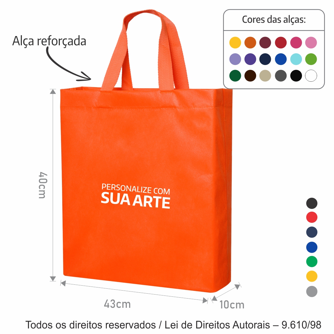 SACOLA DE TNT 80G 43X40X10CM 50T