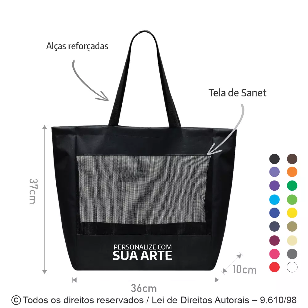 SACOLA PARA USO INTERNO DE TELA SANET 36X37X10CM 589SFC