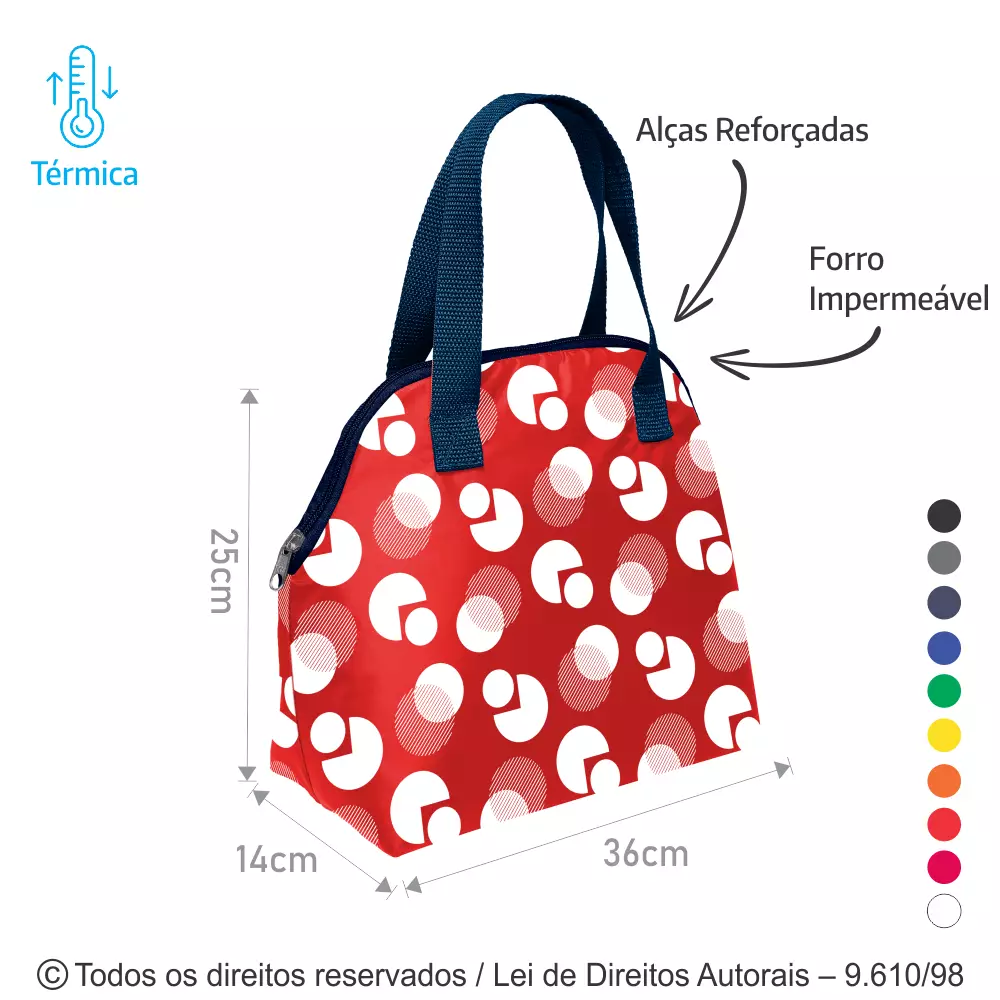SACOLA TERMICA 3,5 LITROS EM NYLON RESINADO 36X25X14CM 135N