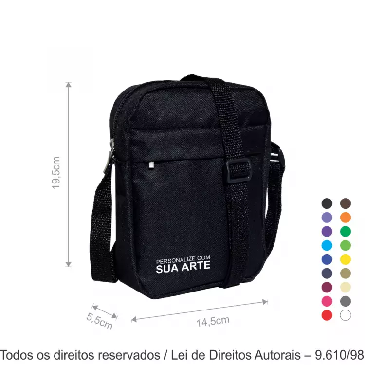 SHOULDER BAG DE NYLON 600G 14X19X5CM PRETO 271N